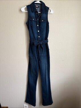 Rewash Dark Blue Sleeveless Denim Jumpsuit